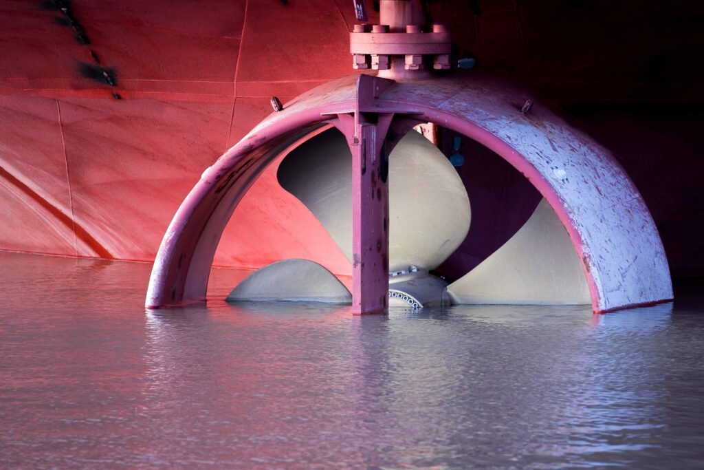 Een Schroefas onderdeel van een vrachtschip